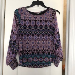 Brand New - Jennifer Lopez multi color blouse sequins sleeves